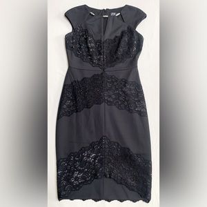 JAX • Sheath Dress • Women’s Size 4 • Black w/Black Lace